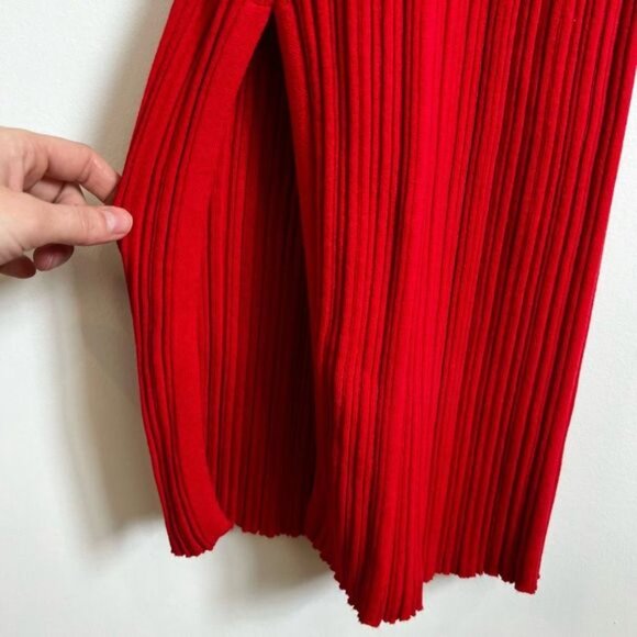 Dynamite Women’s Small Red Rib Knit Bodycon Sleeveless Slit Midi Dress - Picture 4 of 8